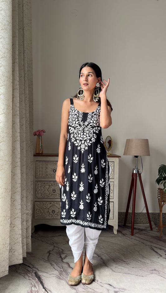 Swati's Black Aliya Noor Slit Kurta - Passion for Fashion by Shivani