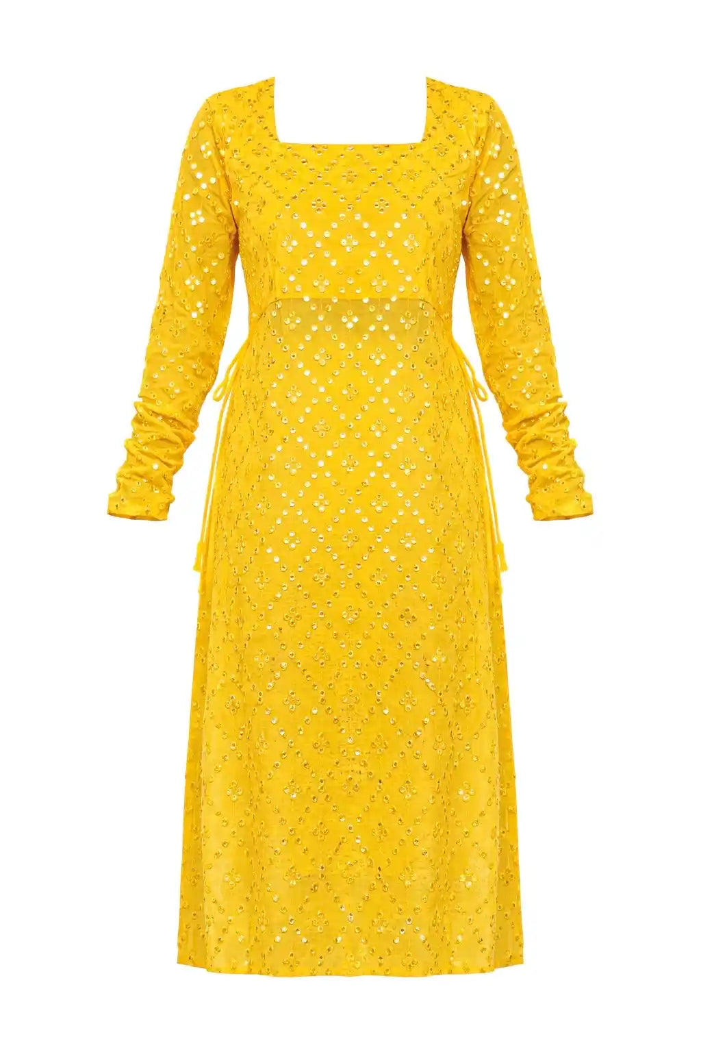 Amber Yellow Mirror Gulnaz Kurta