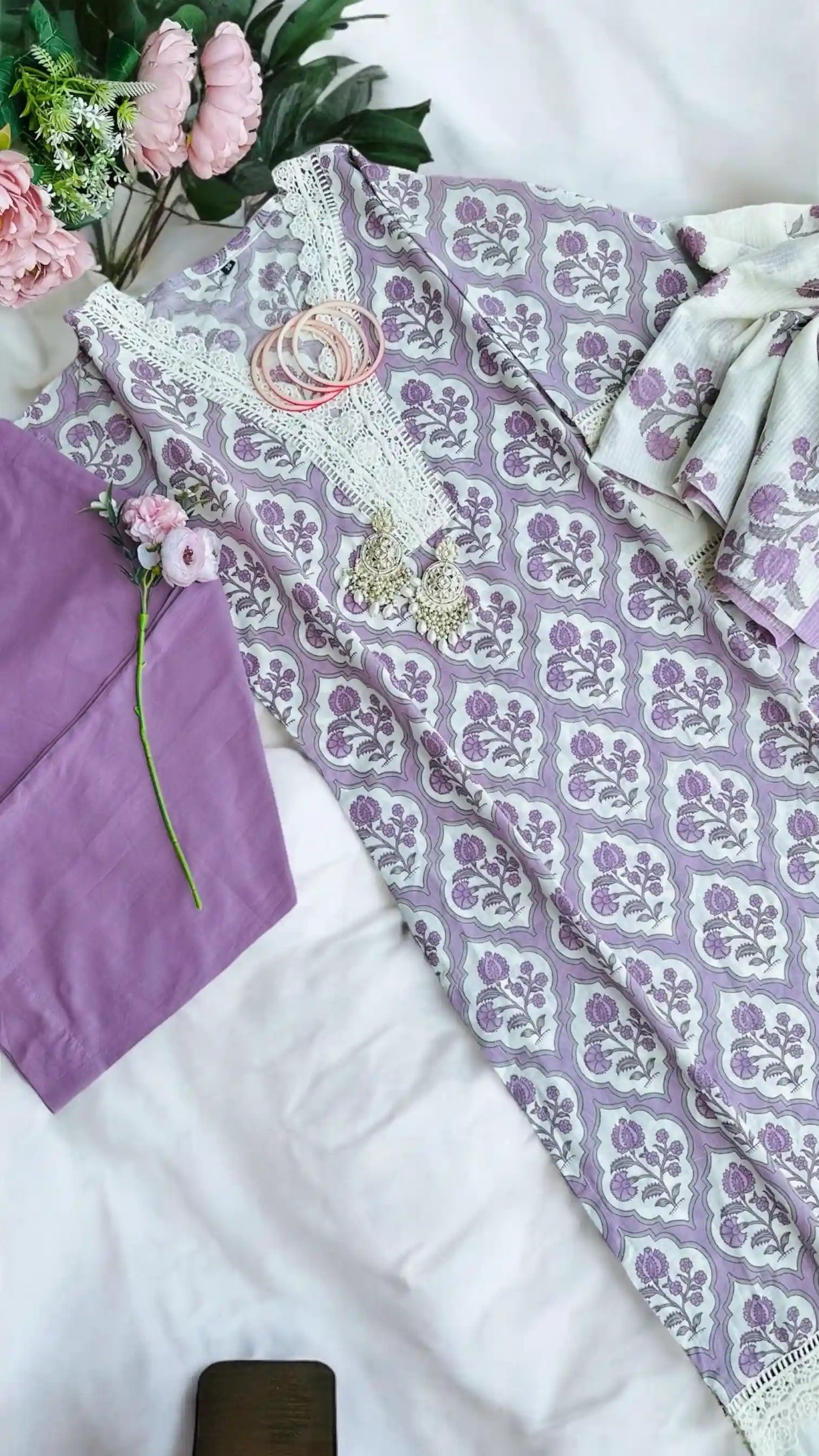 Lilac Block Meher Suit Set - Passion for Fashion by Shivani