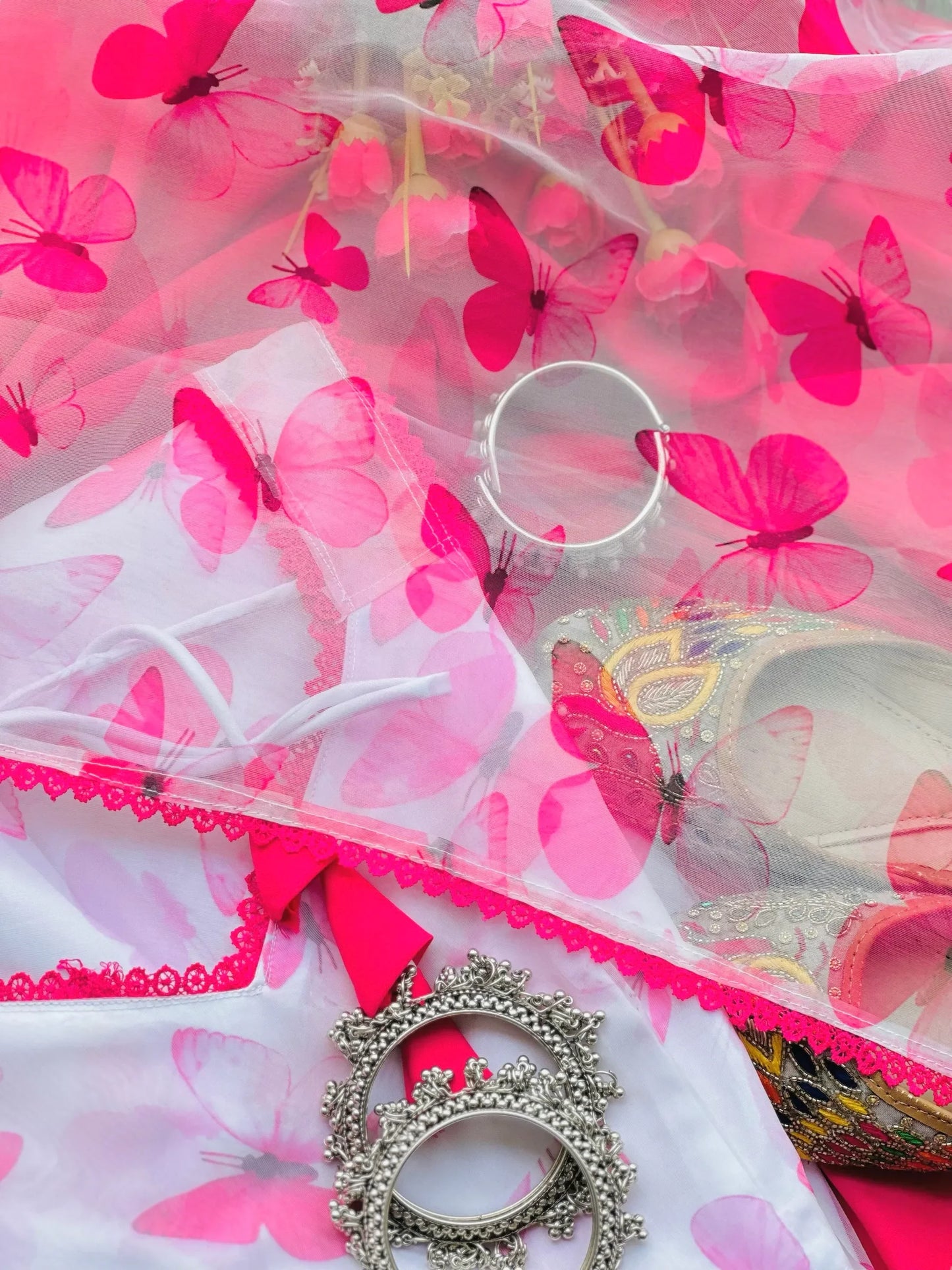 Blush Pink Organza Gulnaz Ensemble - Passion for Fashion by Shivani