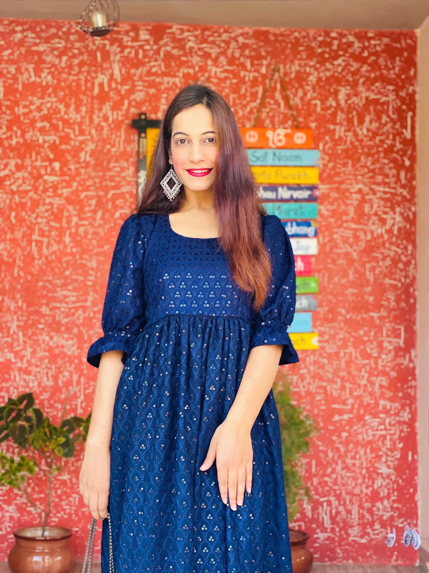 Sequence Soothing Blue Twirl Dress - Passion for Fashion by Shivani