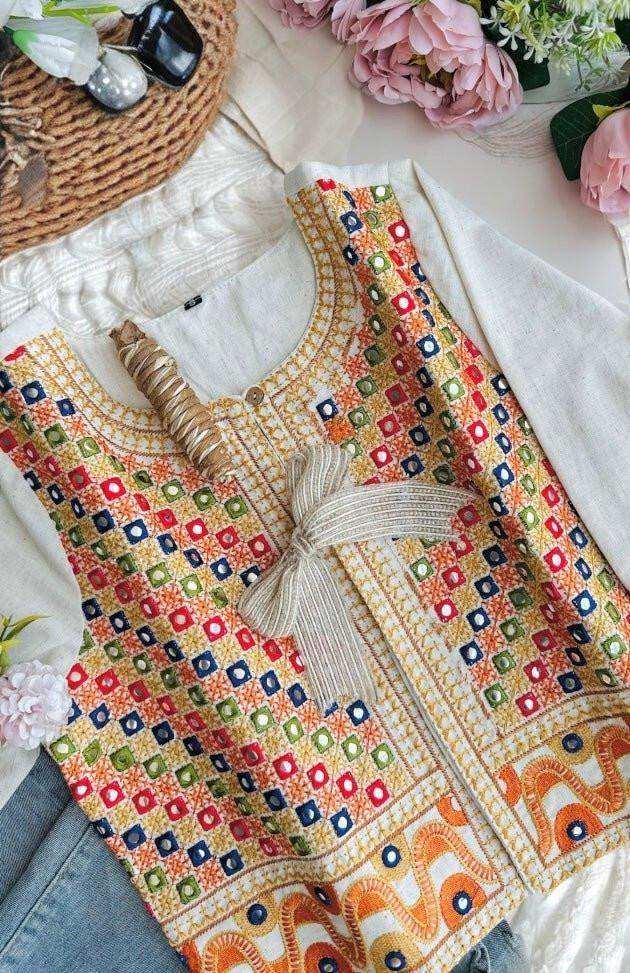 White Mirror Embroidered Jacket - Passion for Fashion by Shivani
