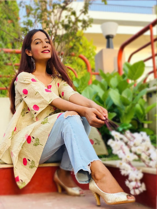 Gorgeous Pink Flower Kaftan Top - Passion for Fashion by Shivani