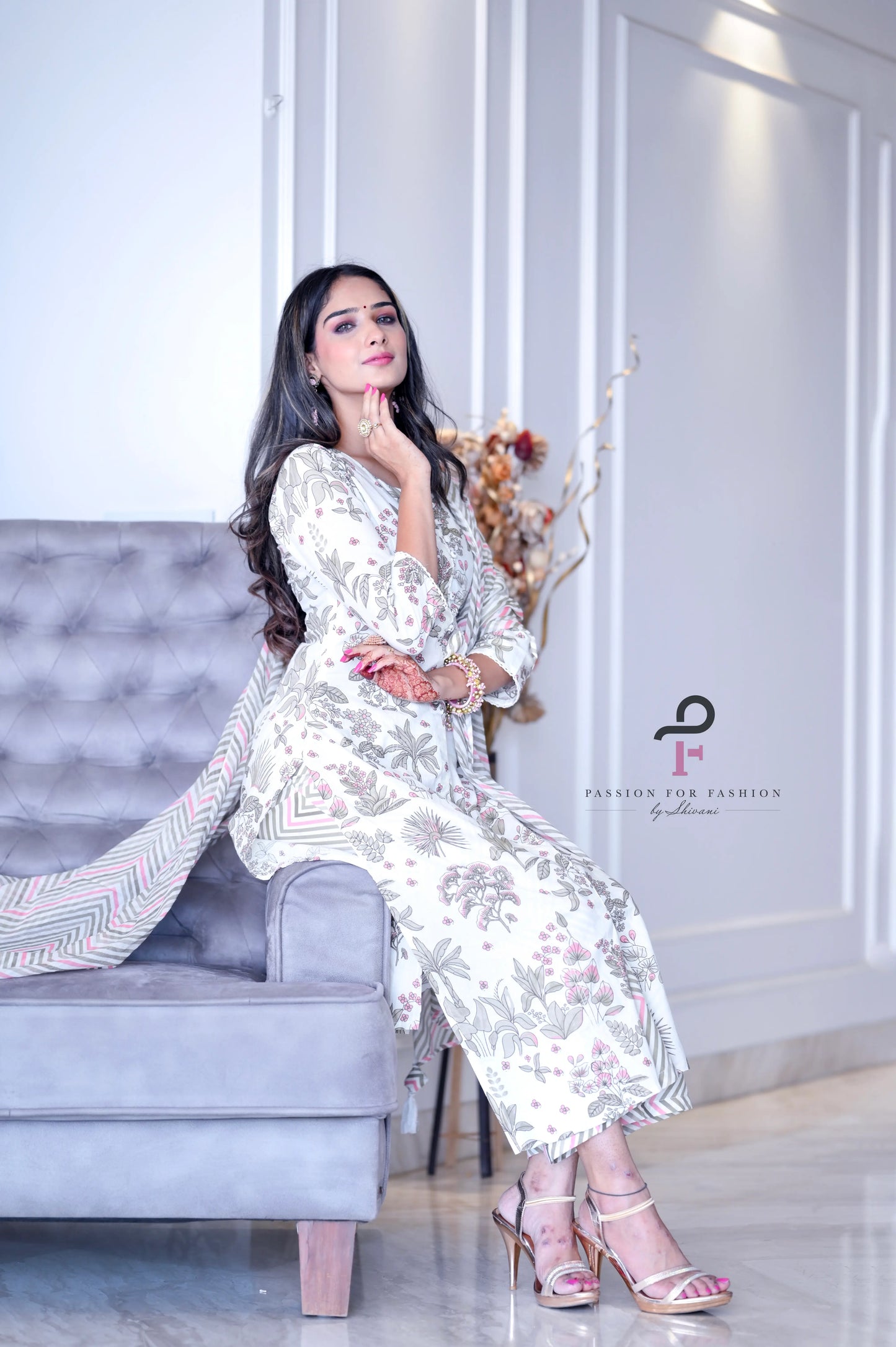 Creamy White Embroidered Meher Suit Set