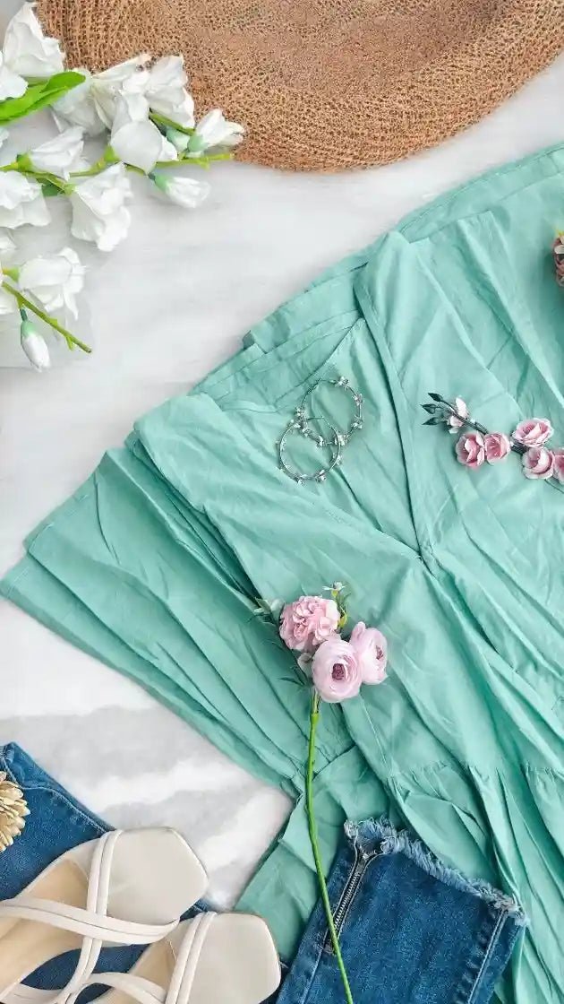 Seafoam Ruffle High - Low Dress - Passion for Fashion by Shivani