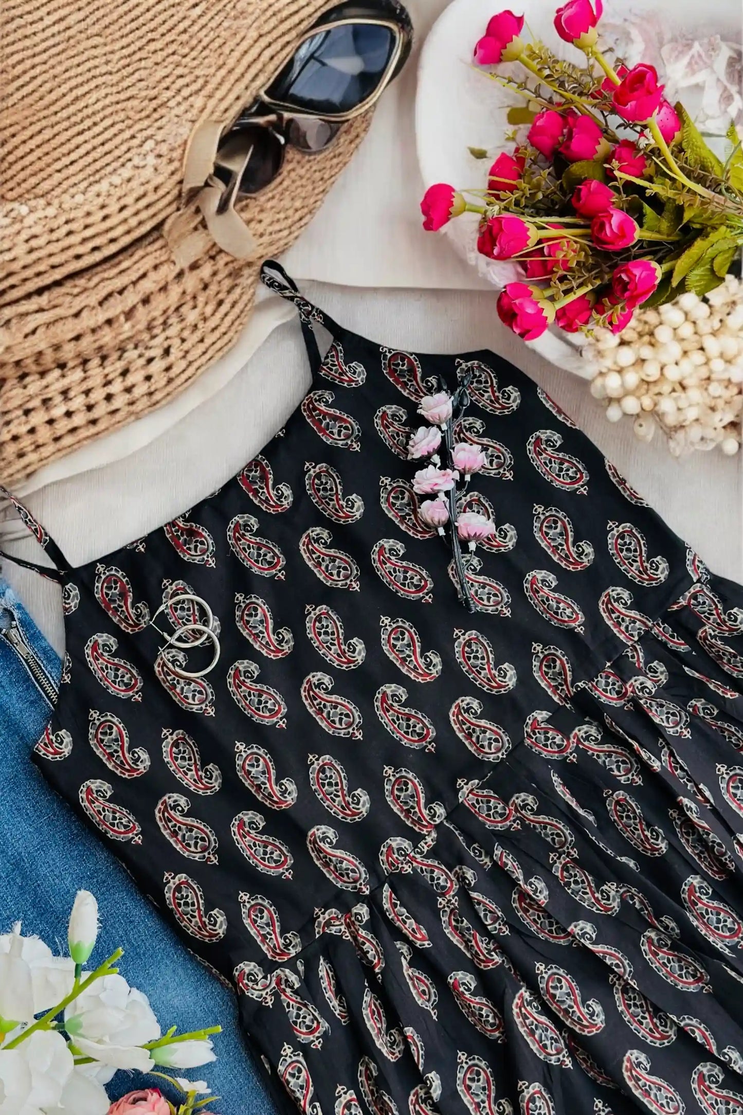 Soft Cotton Black Peplum Top