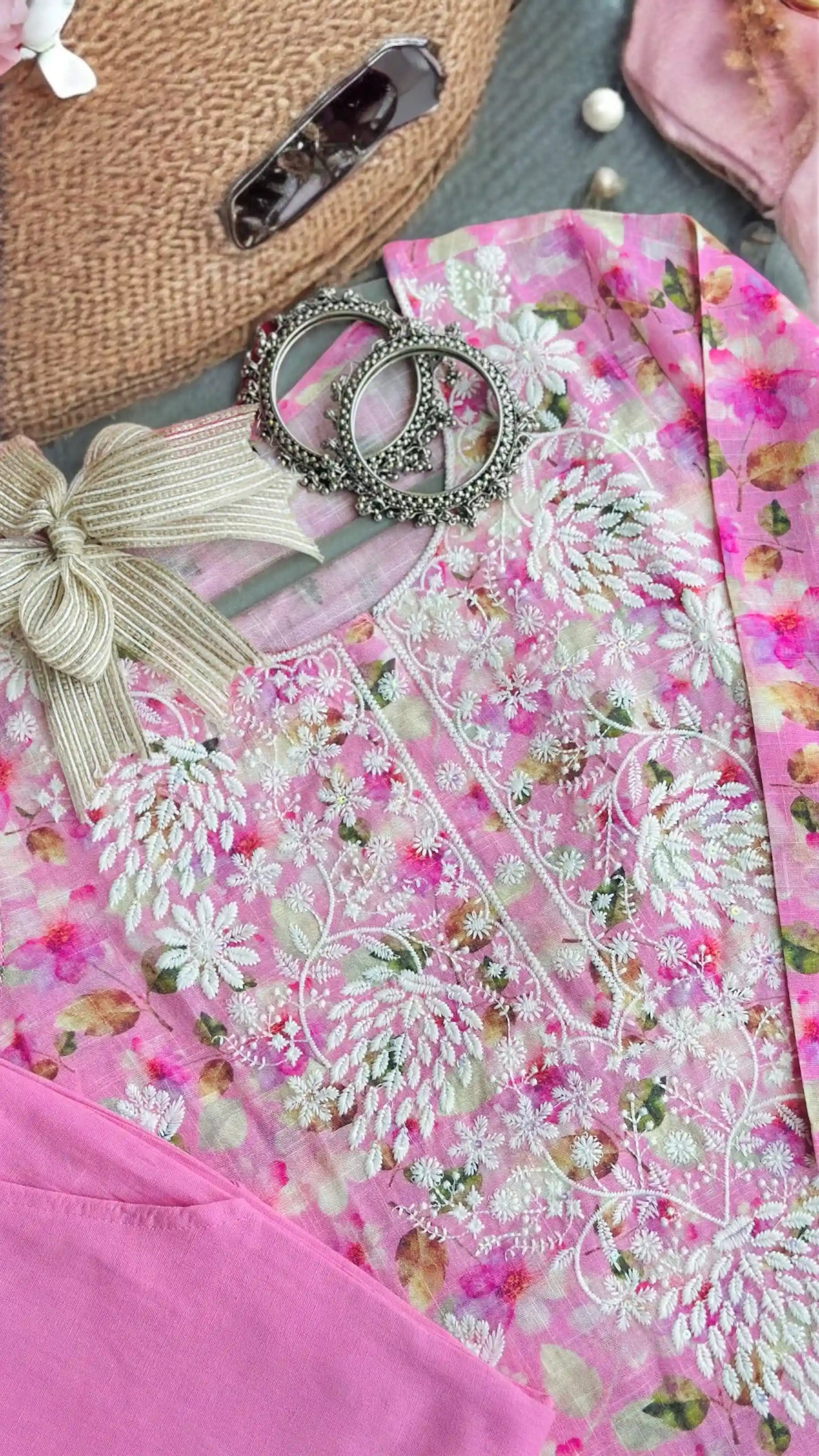 Pink Chikankari Meher Suit Set - Passion for Fashion by Shivani
