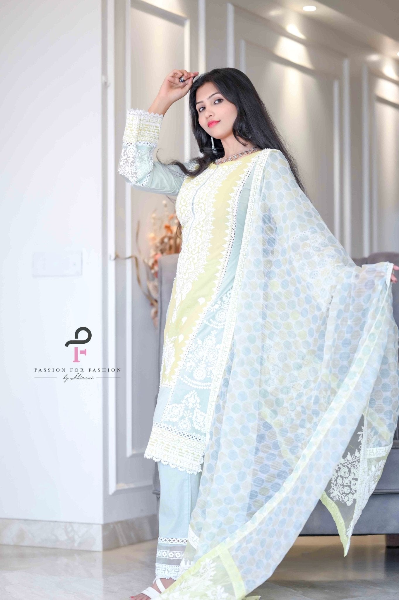 Gulzar Green Embroidered Meher Suit - Passion for Fashion by Shivani