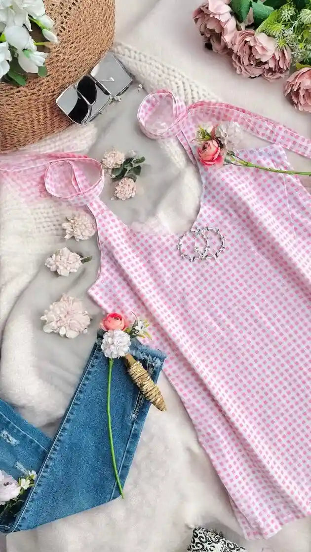 Blush Gingham Daydream Top