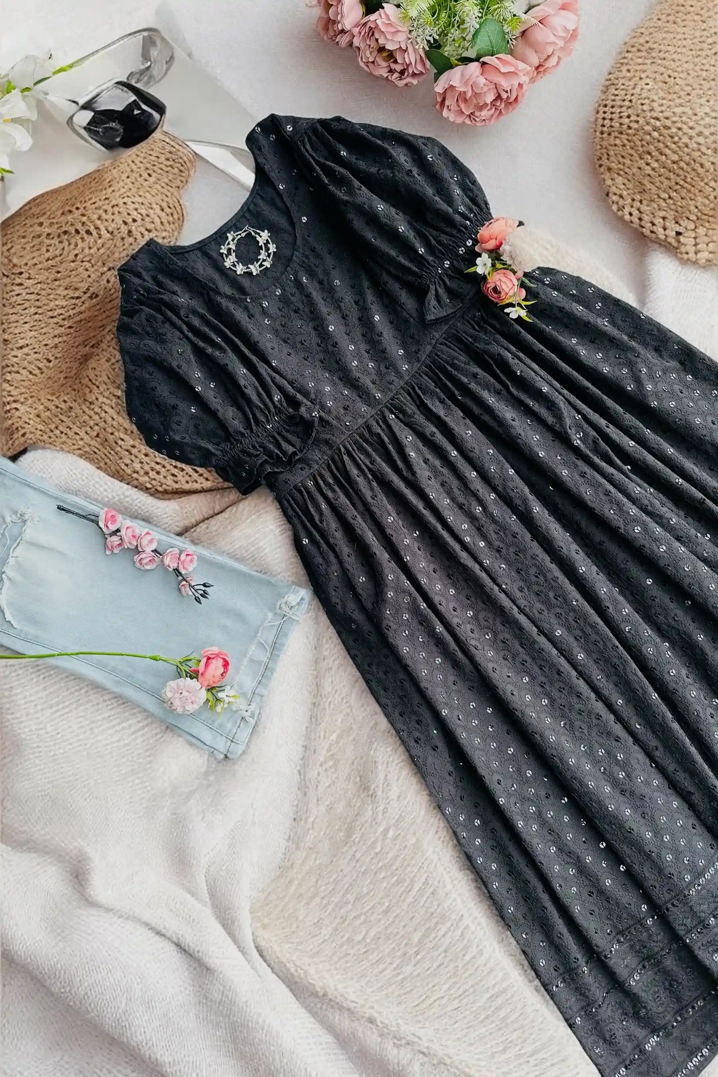 Dusky Black Sequence Gulnaz Kurta