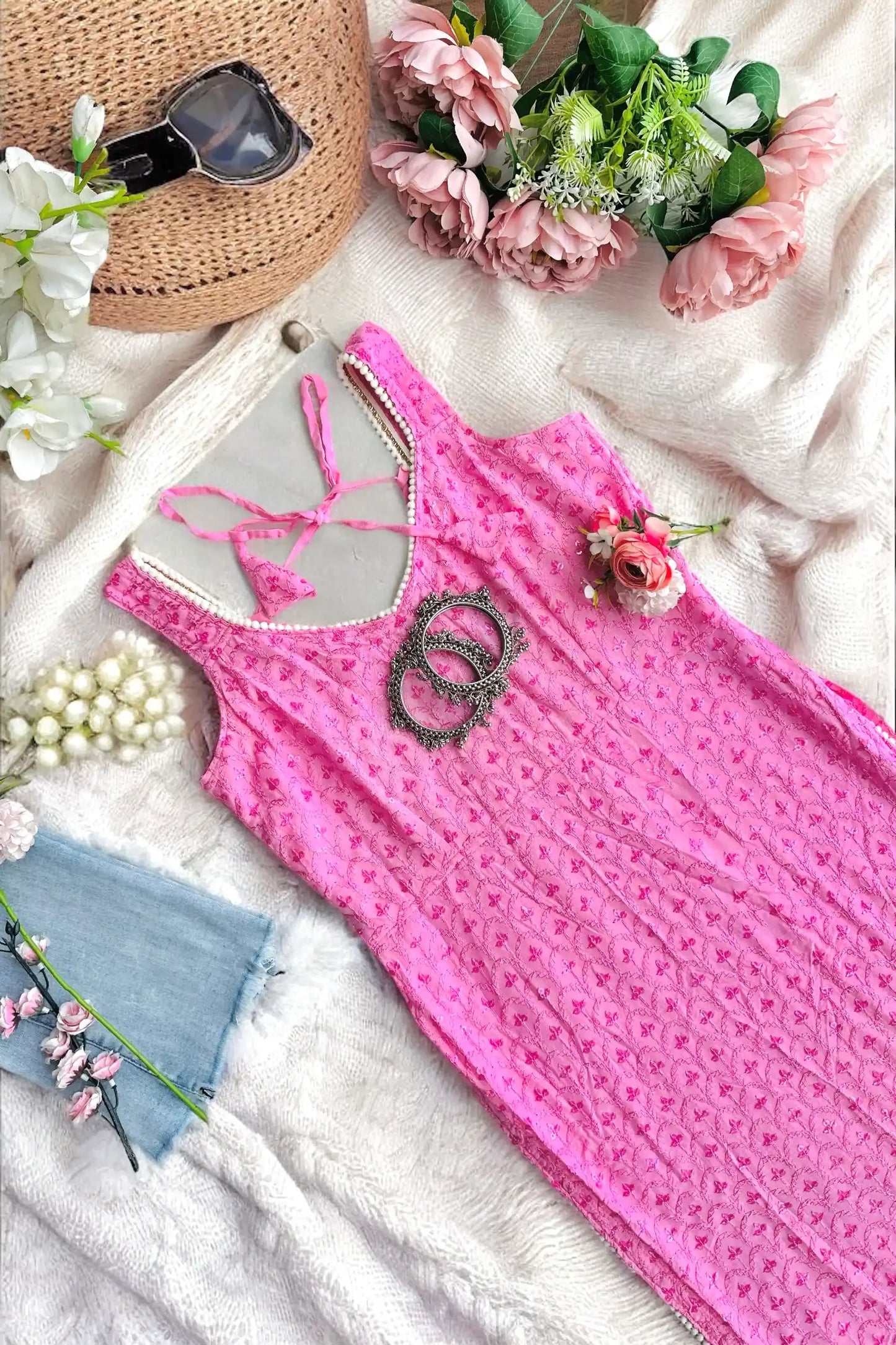 Rosy Pink Sequence Gulnaz Kurta