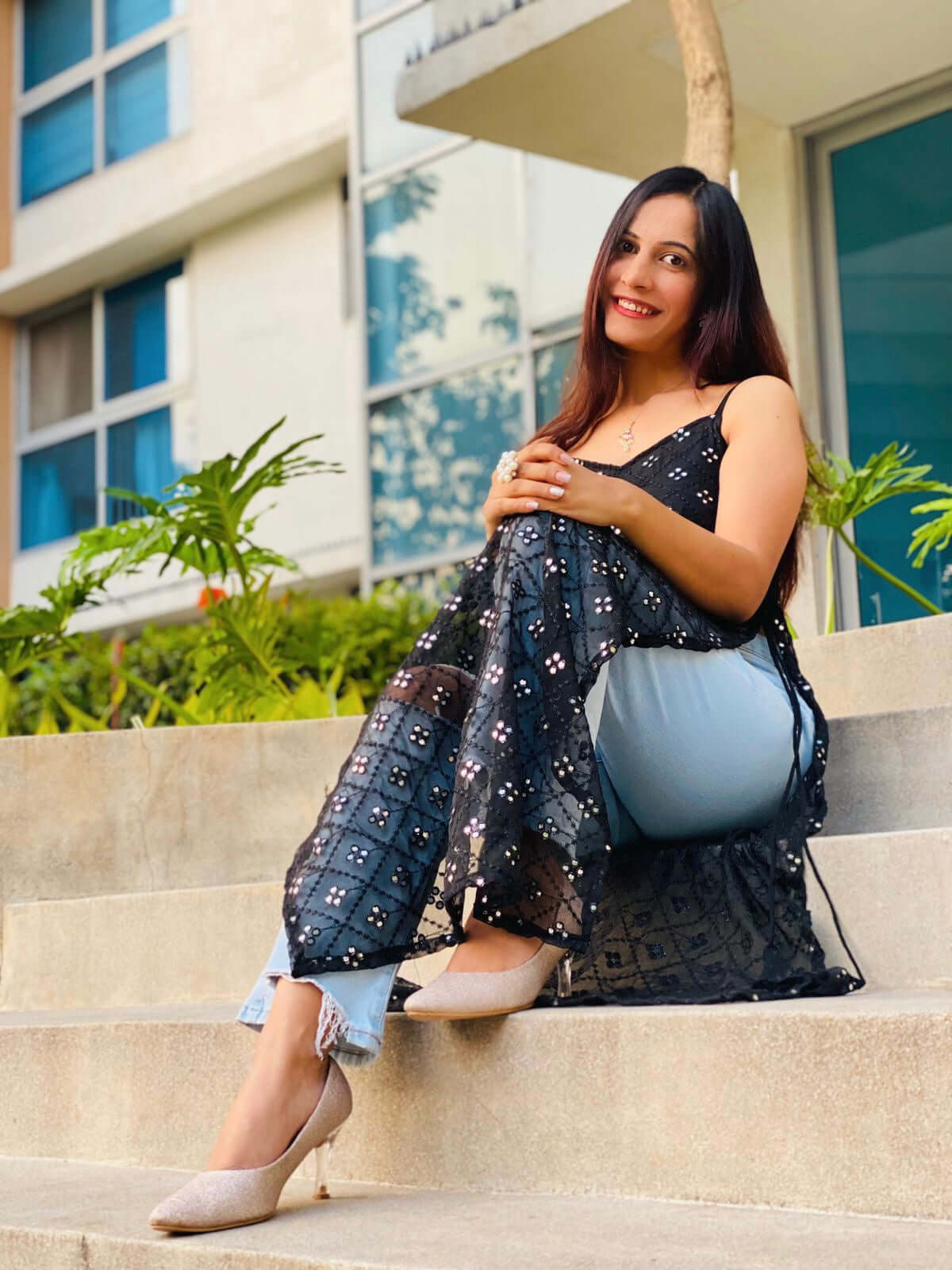 Swati's Twilight Black Gulnaz Kurta