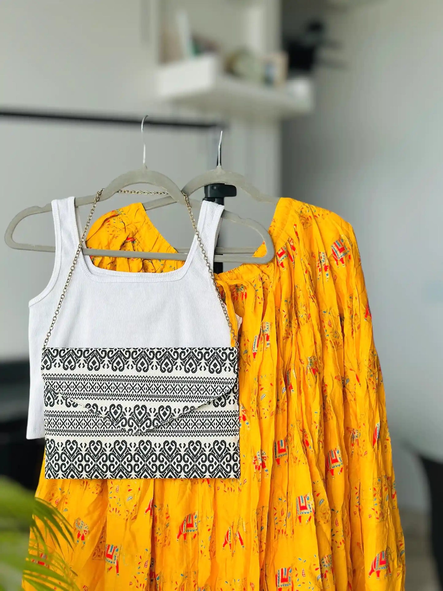 Yellow Elephant Jaipuri Twirl Skirt