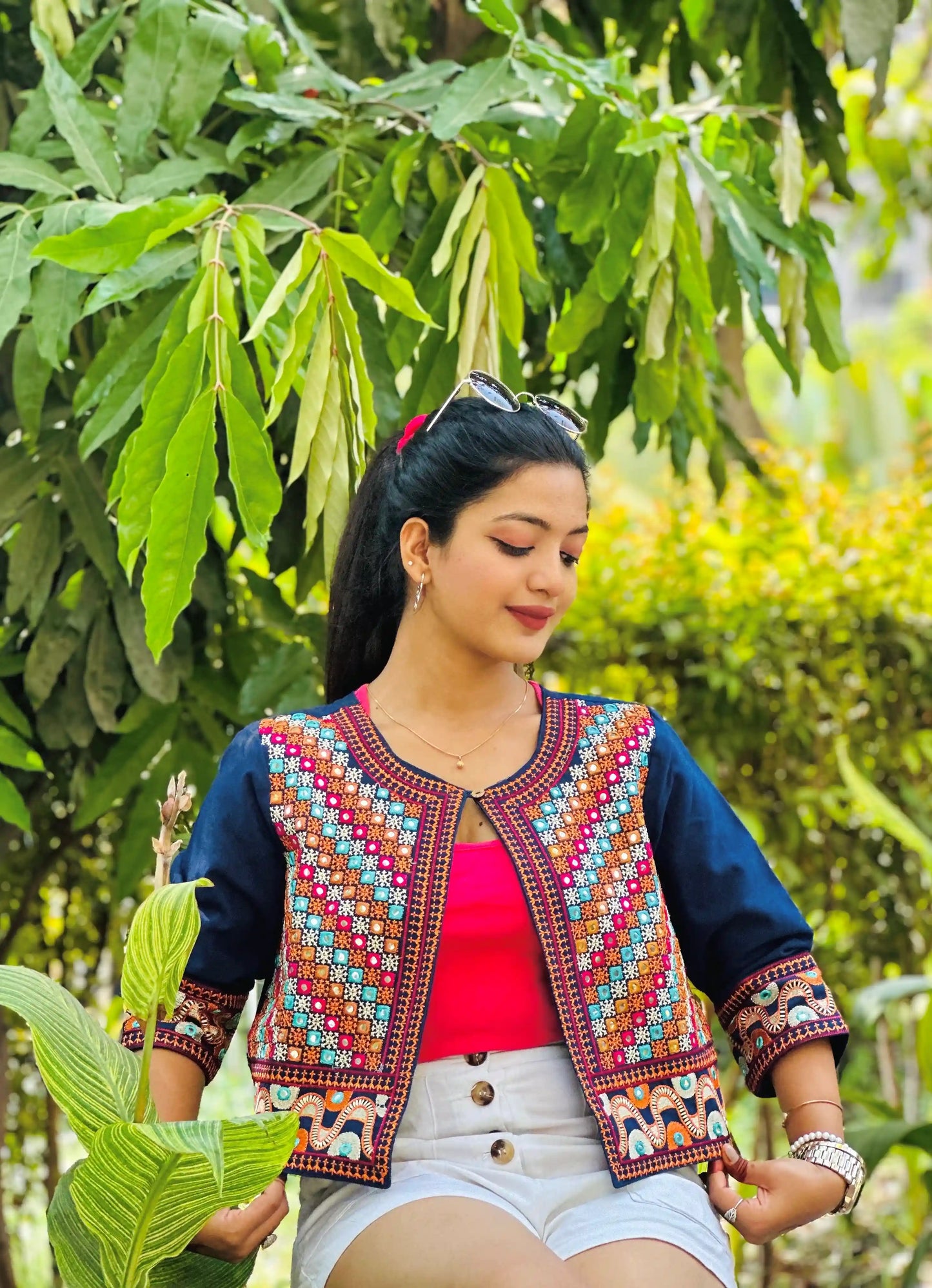 Rich Blue Embroidered Jacket