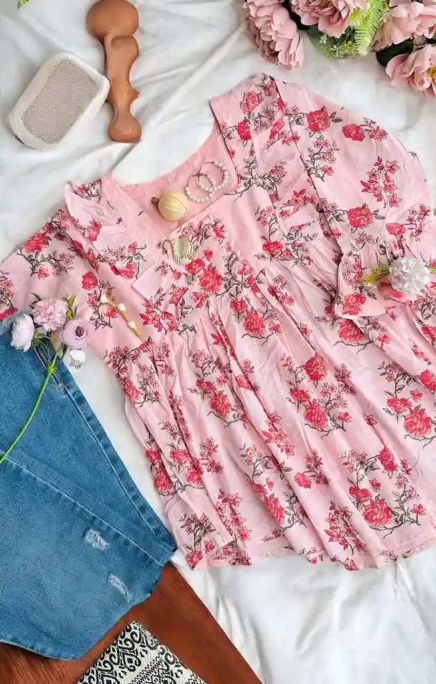 Pretty Pink Frill Peplum Top - Passion for Fashion by Shivani