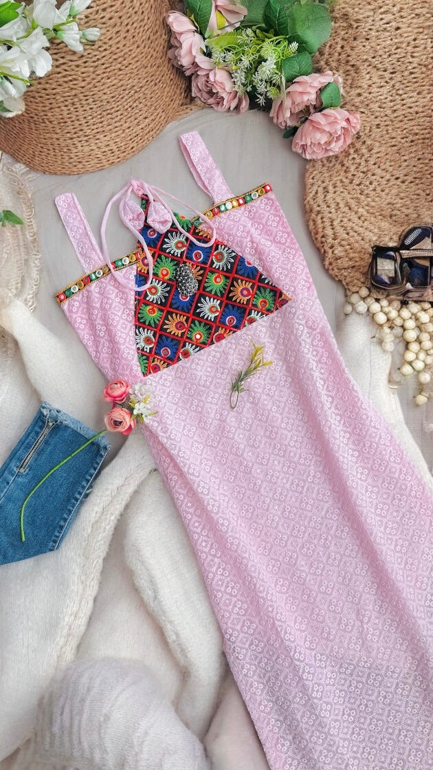 Blossom Pink Embroidered Gulnaz Kurta