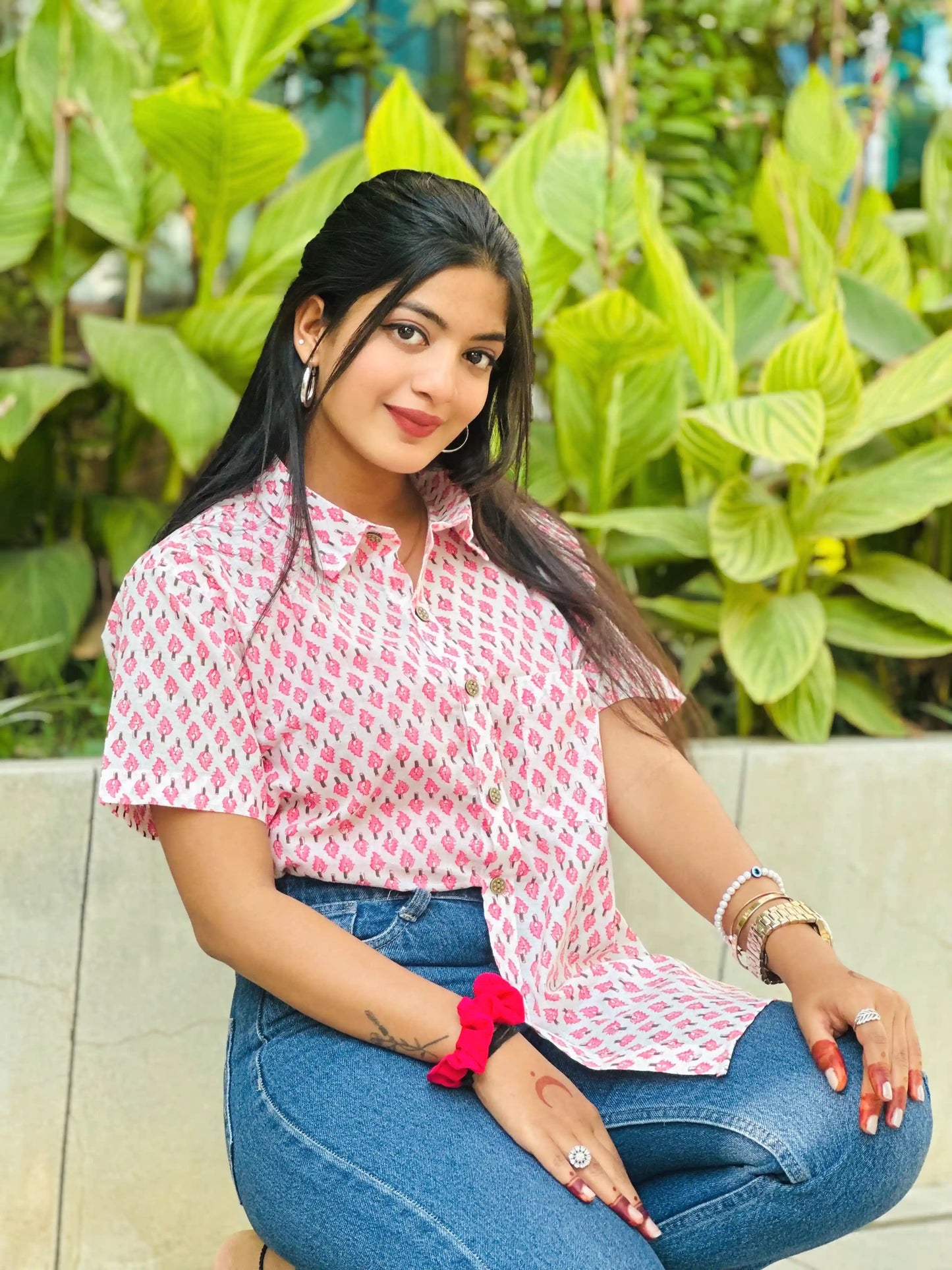 Pink Block Jaipuri Shirt