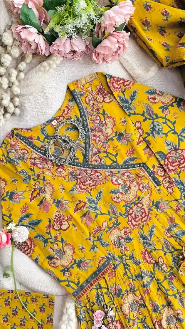 Mustard Angrakha Meher Suit Set