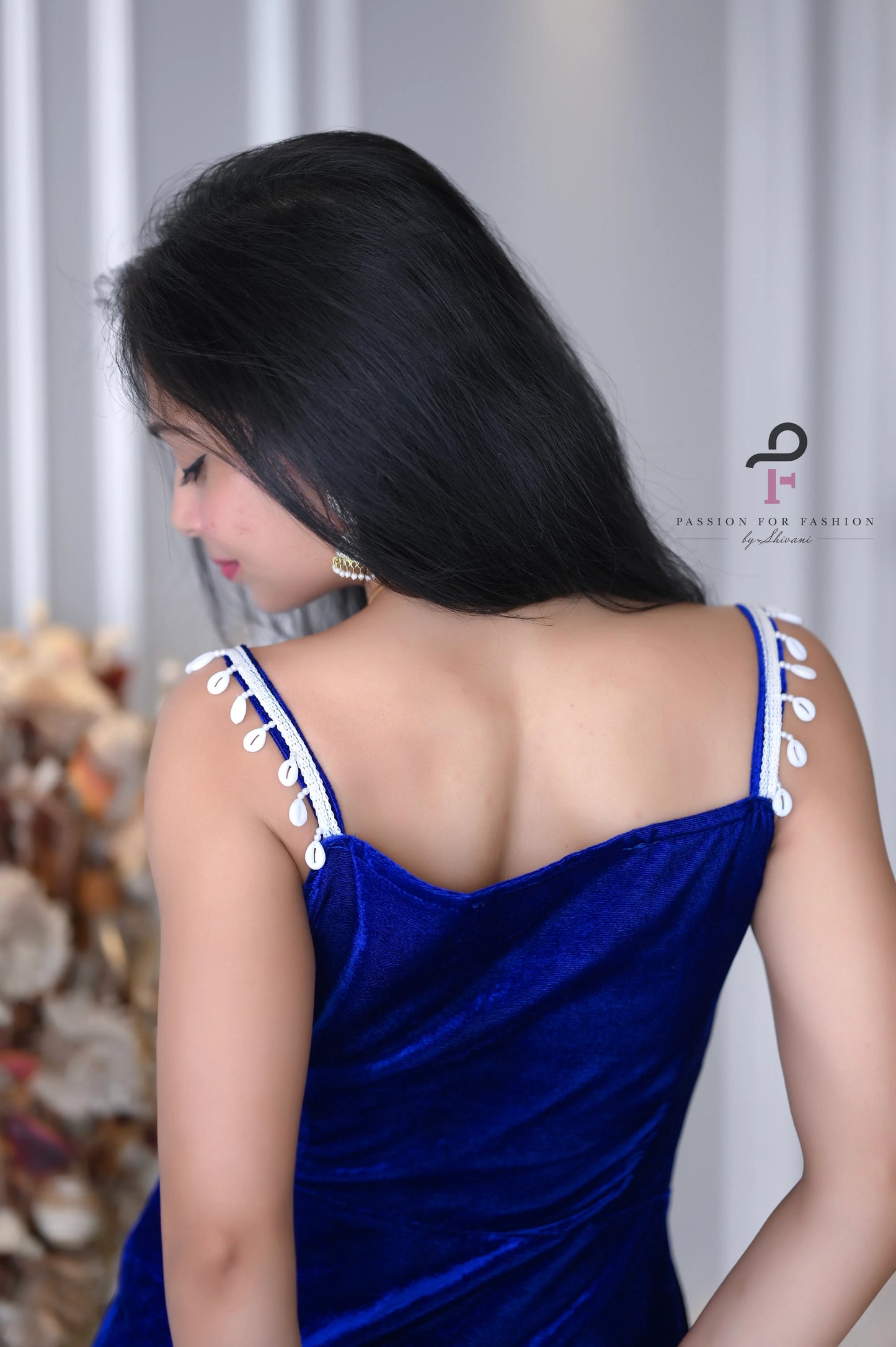 Asure Blue Velvet Gulnaz Kurta