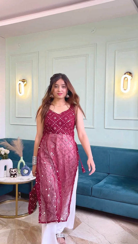 Manie's Claret Maroon Gulnaz Kurta - Passion for Fashion by Shivani