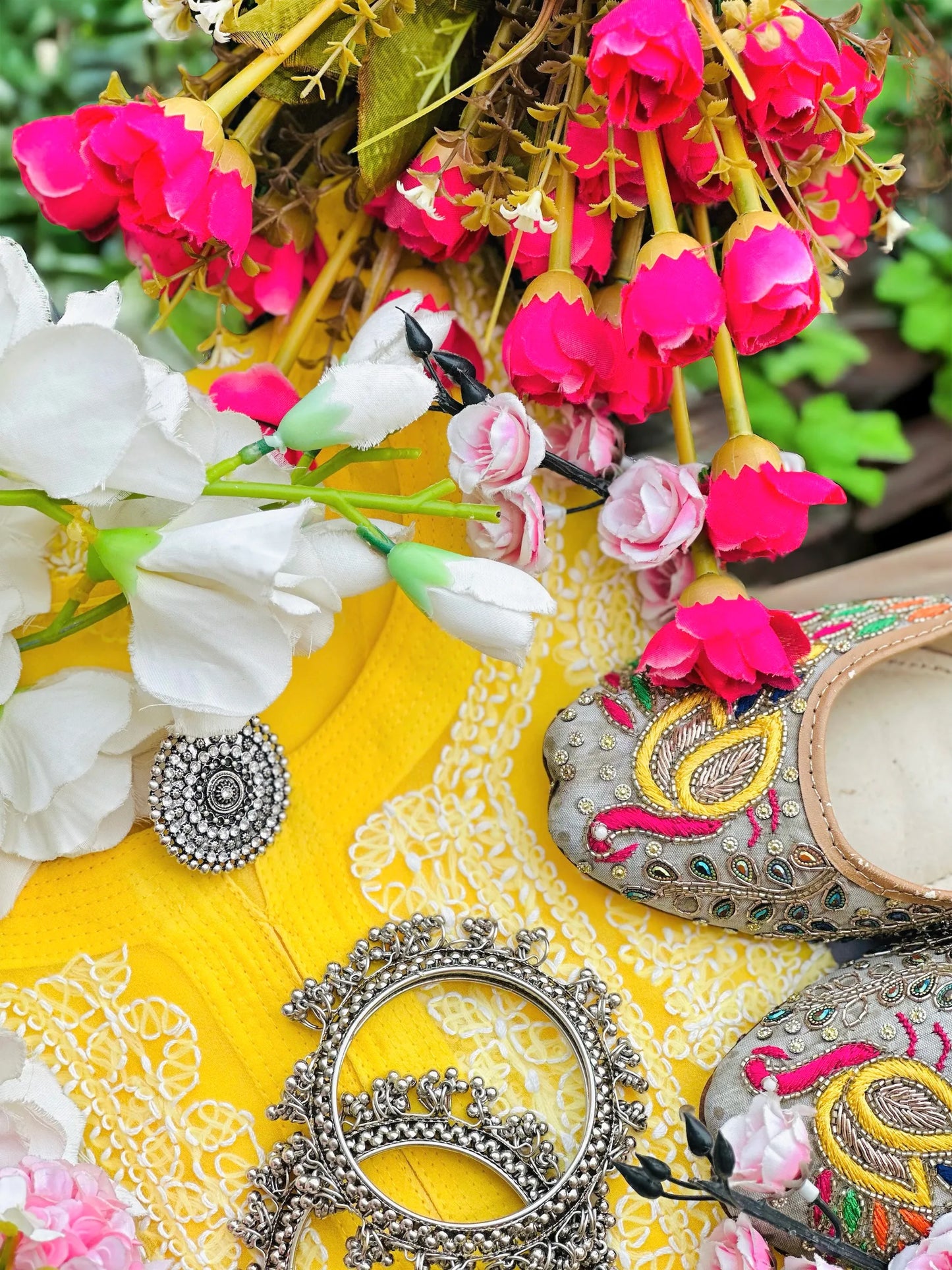 Sunflower Yellow Noor Chikan Kurta