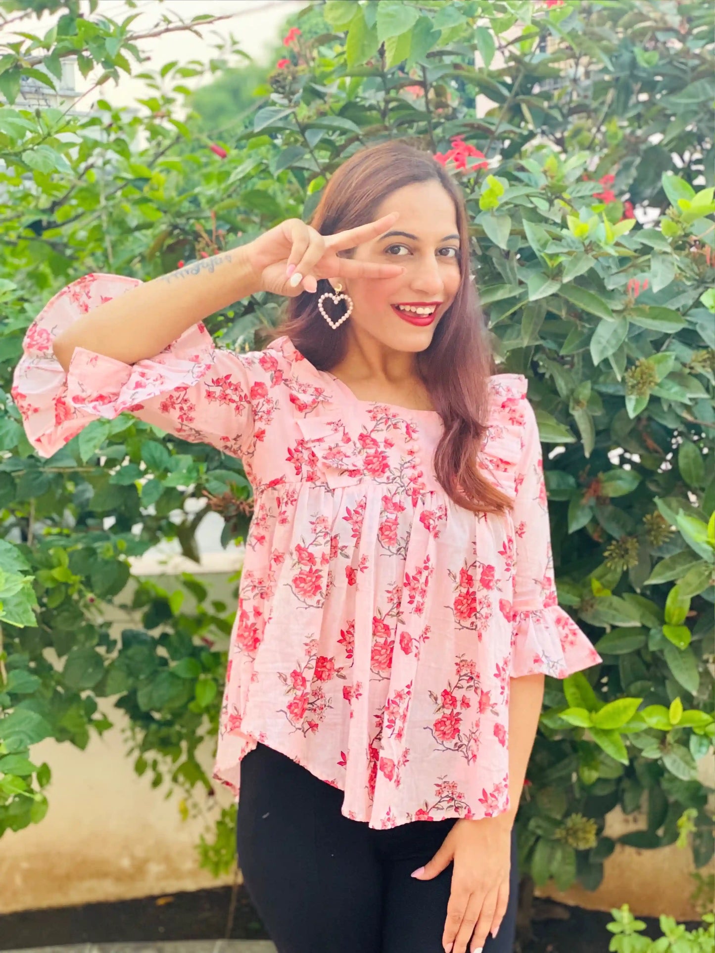 Pretty Pink Frill Peplum Top - Passion for Fashion by Shivani