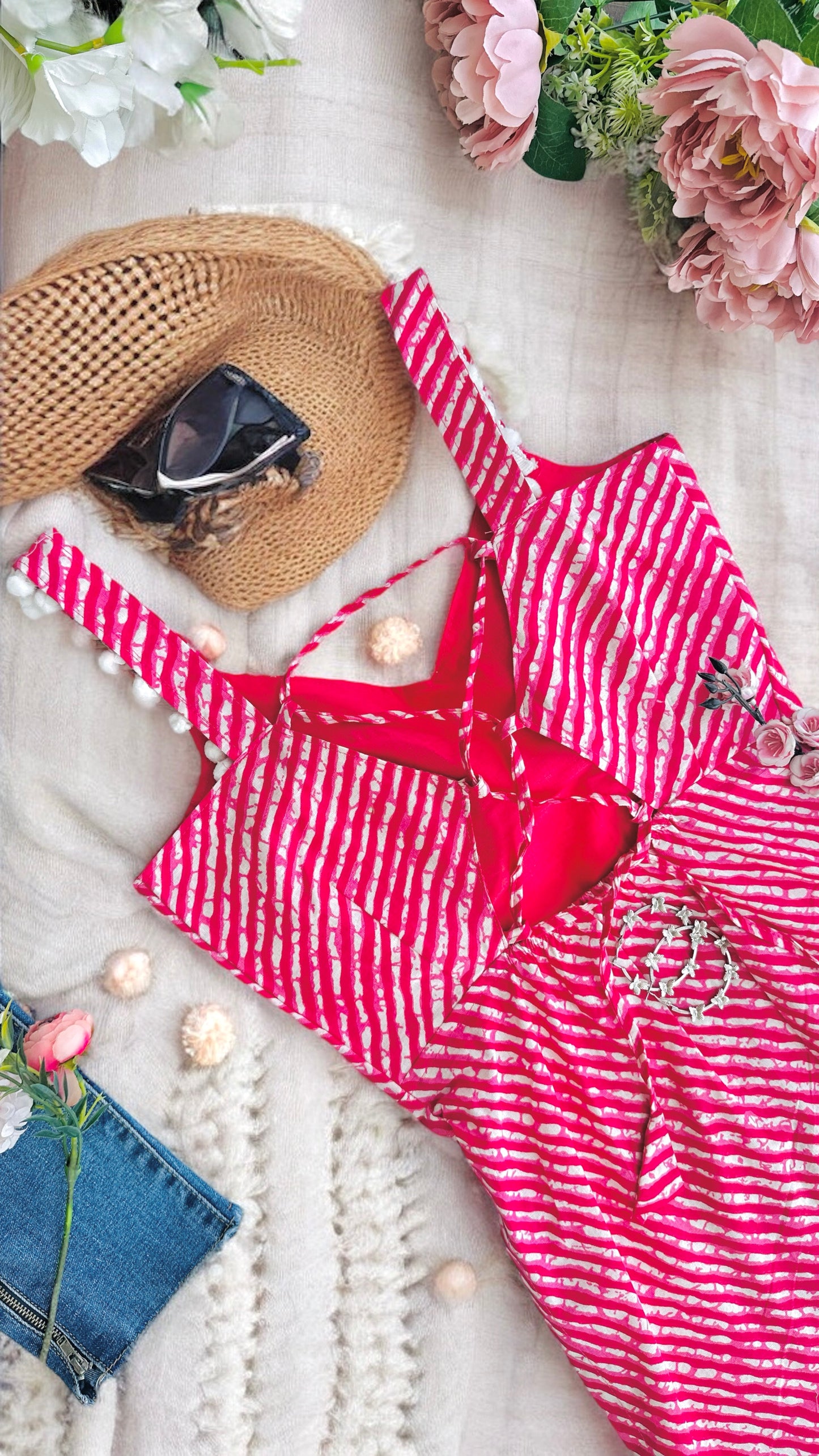 Rosy Pink Dori Gulnaz Lehriya Kurta