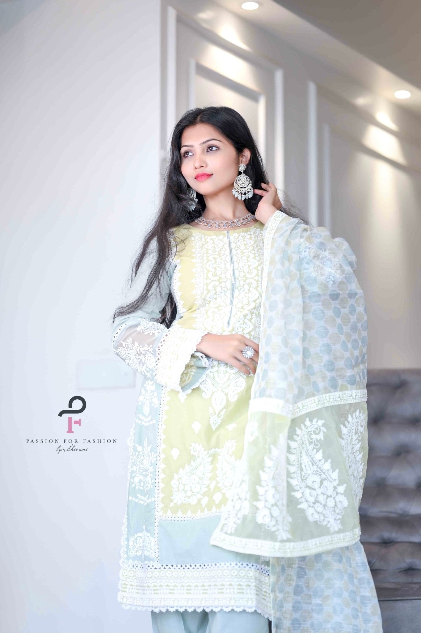 Gulzar Green Embroidered Meher Suit - Passion for Fashion by Shivani