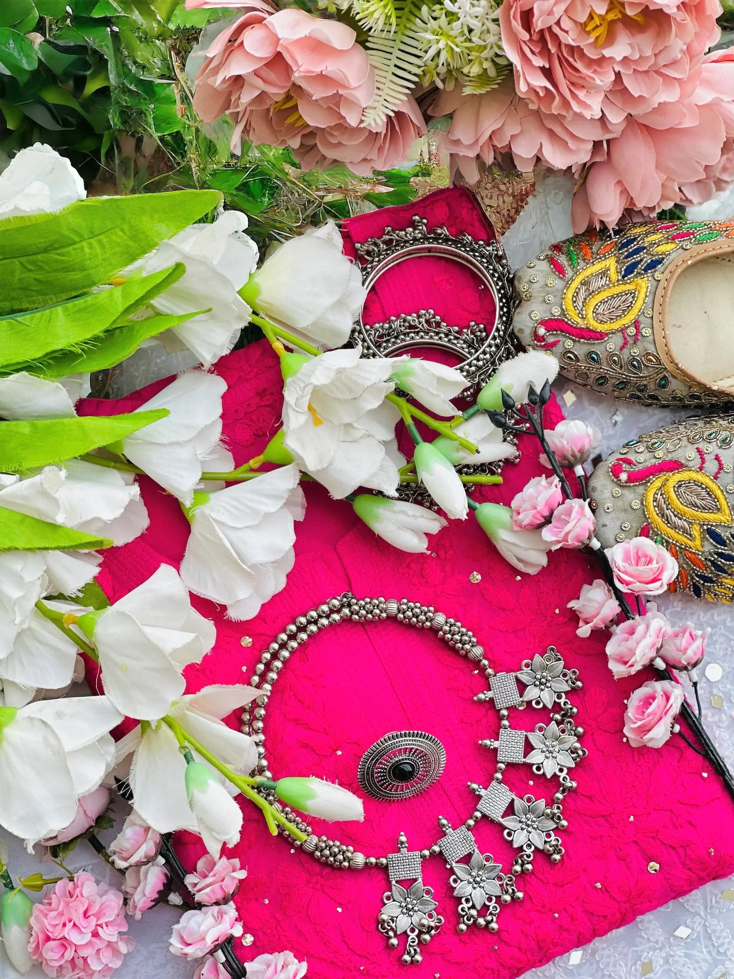 Blush Pink Hoor Chikan Kurta