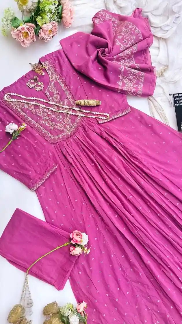 Embroidered Purple Suit Set - Passion for Fashion by Shivani