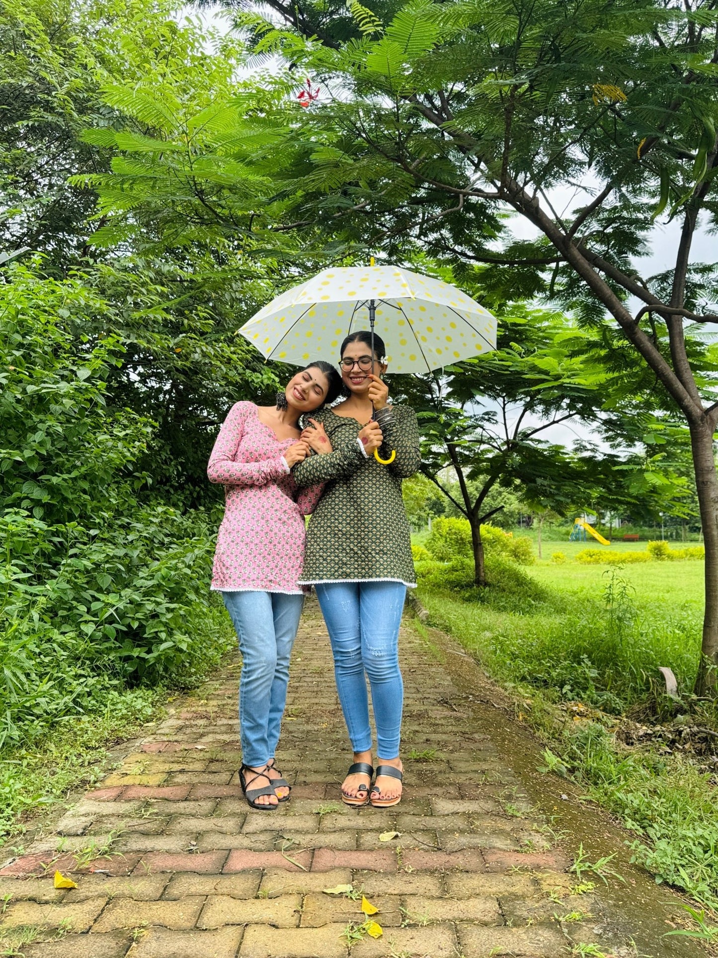 Gulmohar Green Handblock Kurti - Passion for Fashion by Shivani