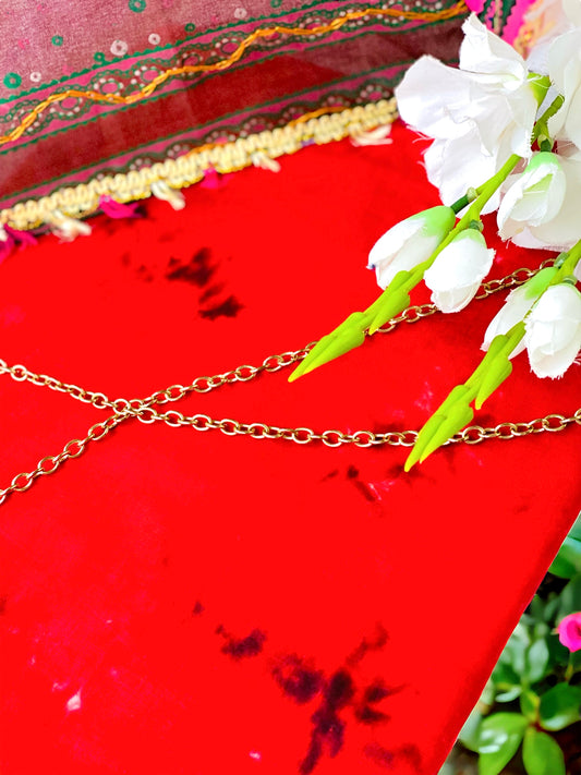 Hot Red Tie Dye MulMul Fabric Cut - Passion for Fashion by Shivani