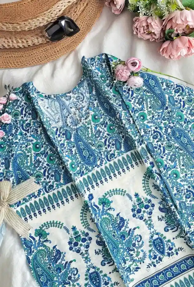 Jaipuri Blue Kairi Short Kurta