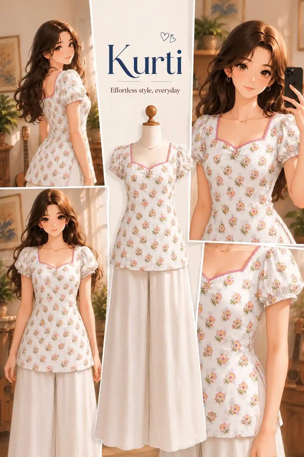 Handblock Block Gulnaz Short Kurta