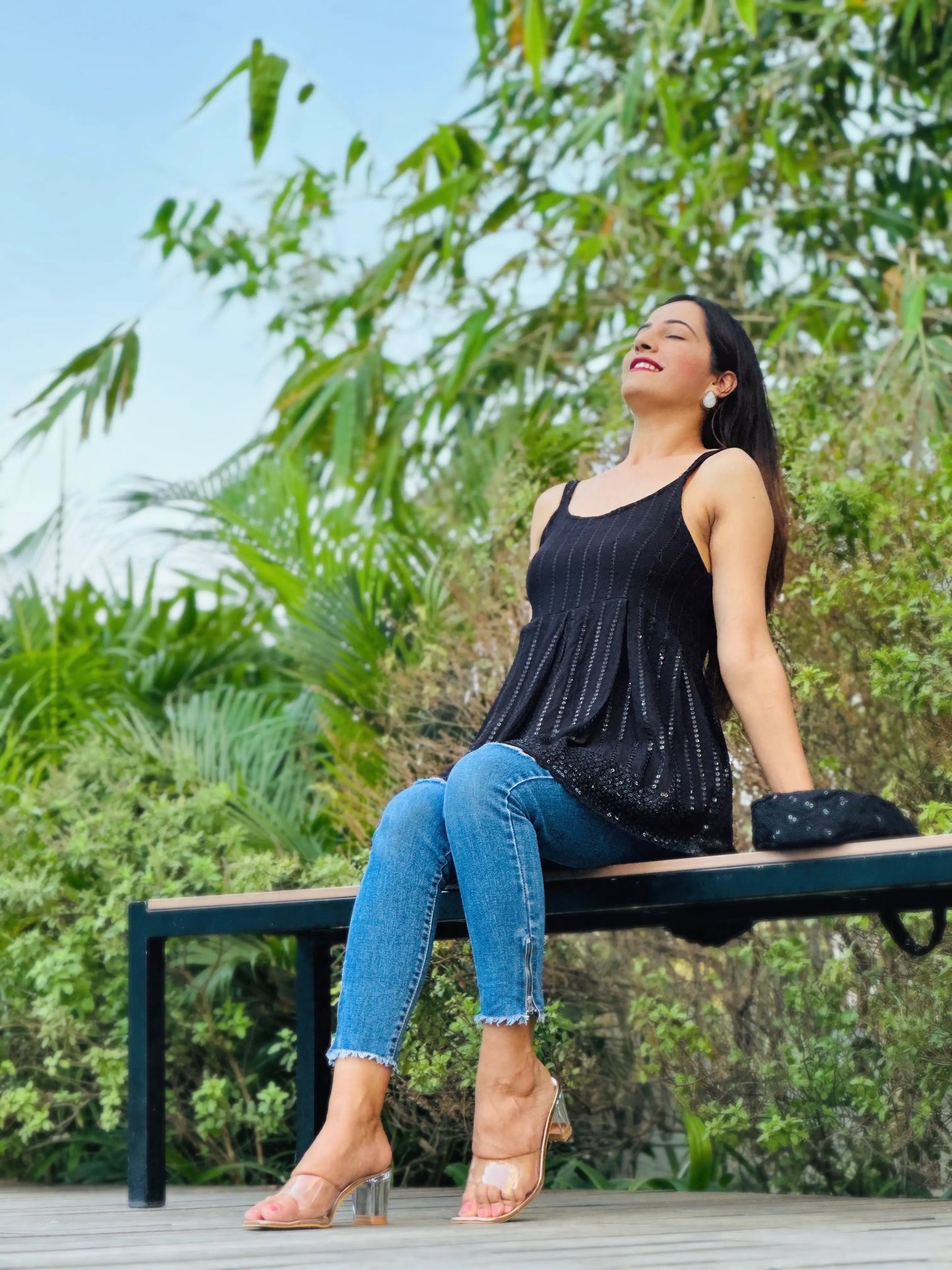 Signature Black Denim Gulnaz Peplum
