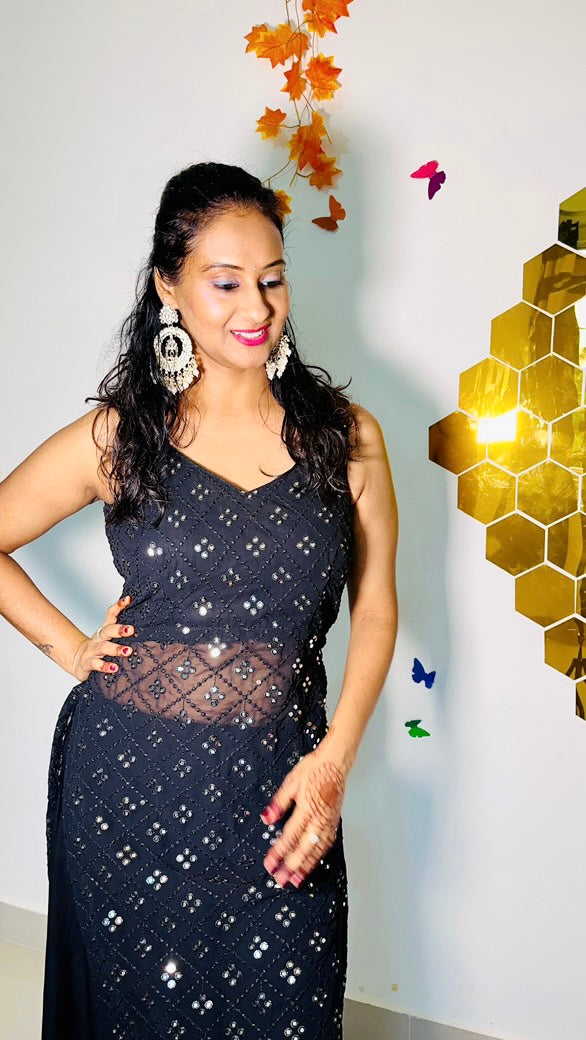 Urvashi’s Twilight Black Gulnaz Kurta