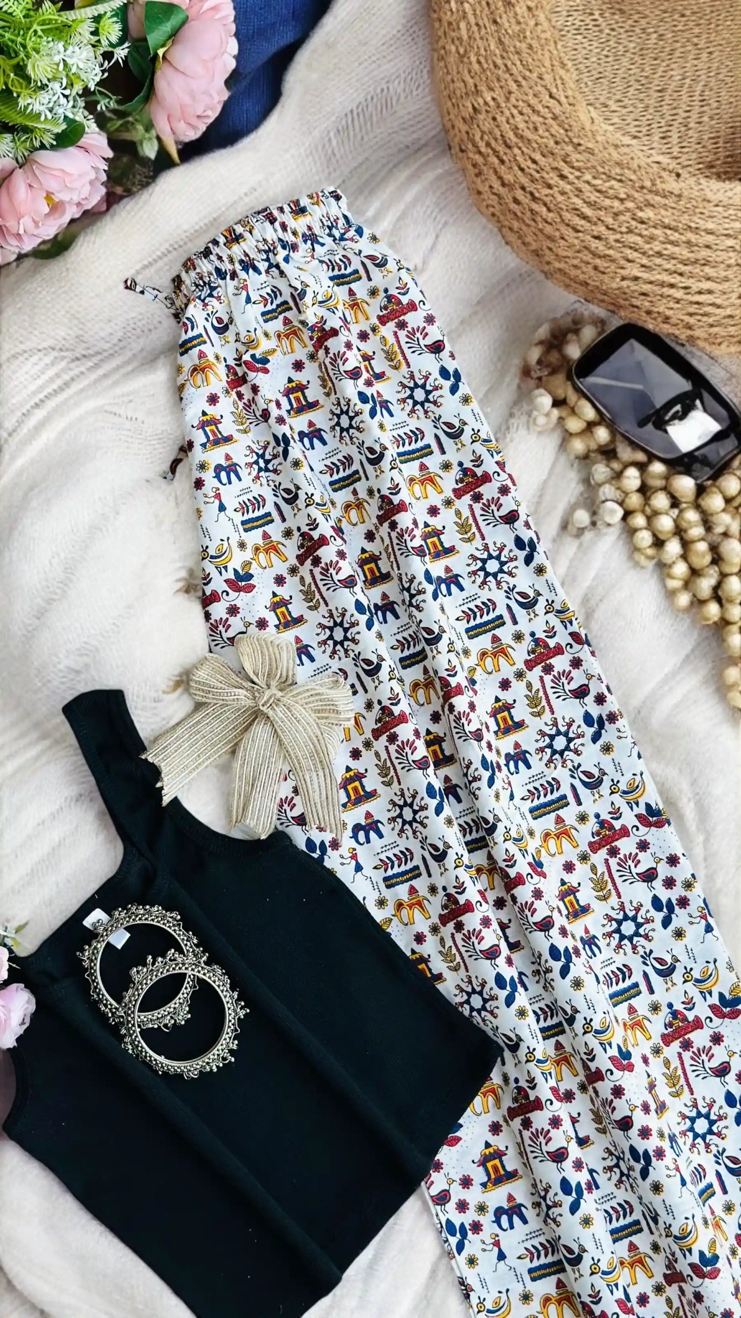 White Jaipuri Palazzo Pants - Passion for Fashion by Shivani
