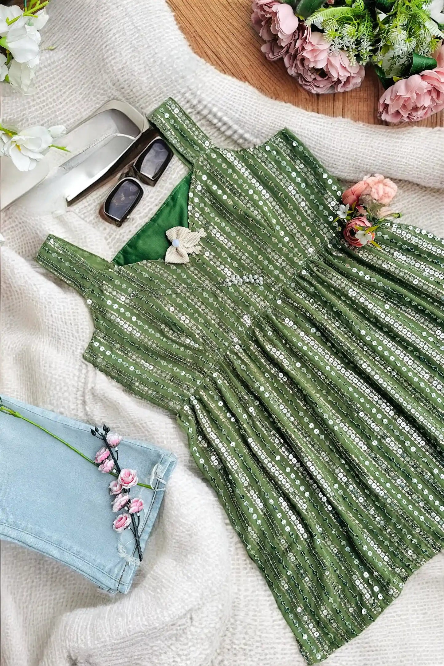 Emerald Spark Sequin Peplum