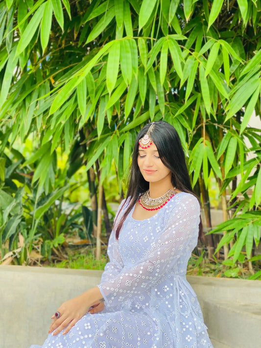 Mahima's Shine White Gulnaz Anarkali - Passion for Fashion by Shivani