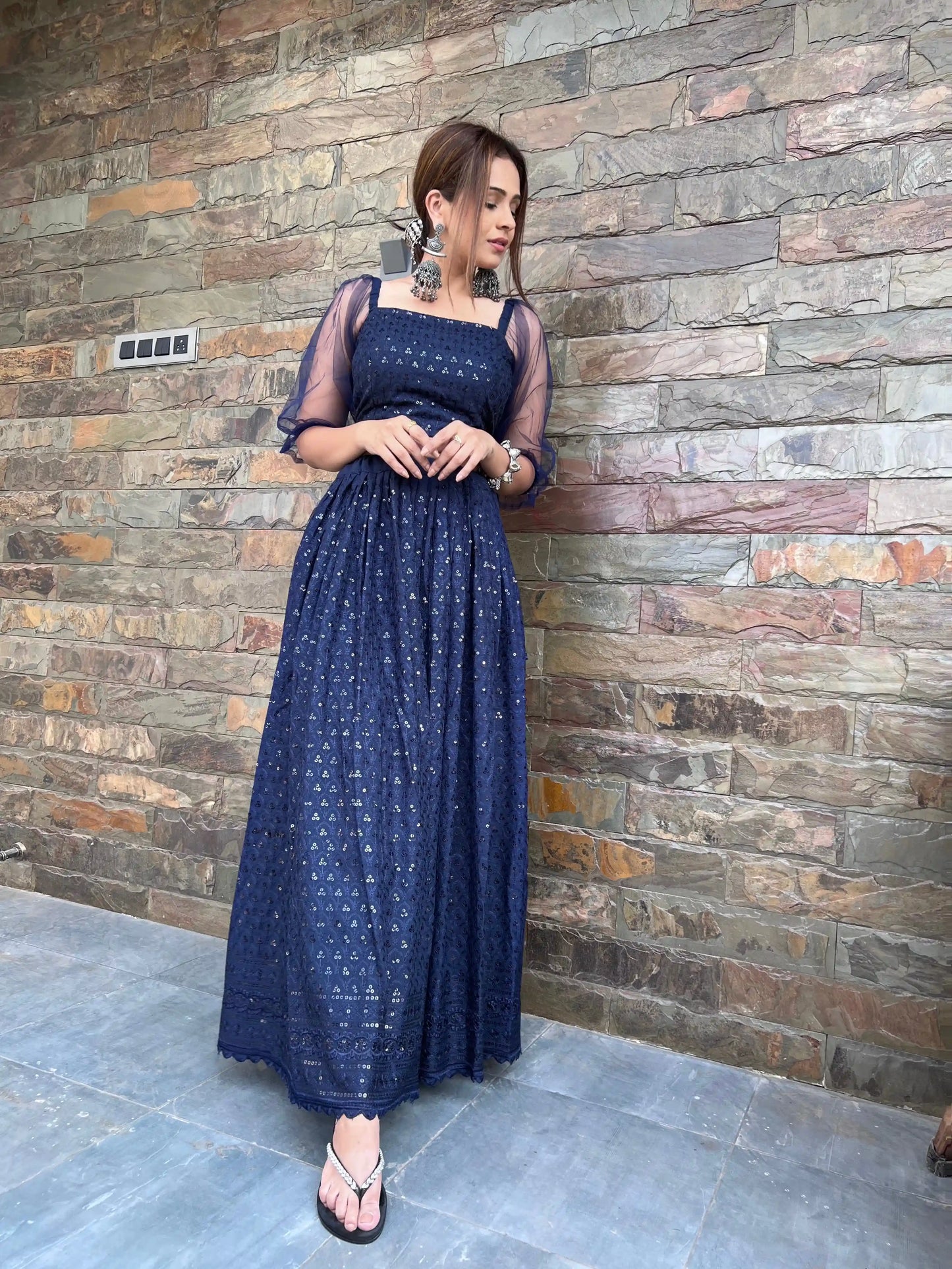 Fenil's Blue Gulnaz Skirt Ensemble