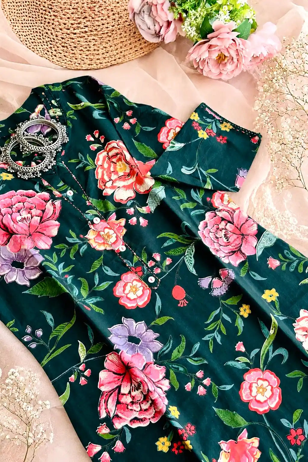 Floral Bliss Mul Budget Kurta