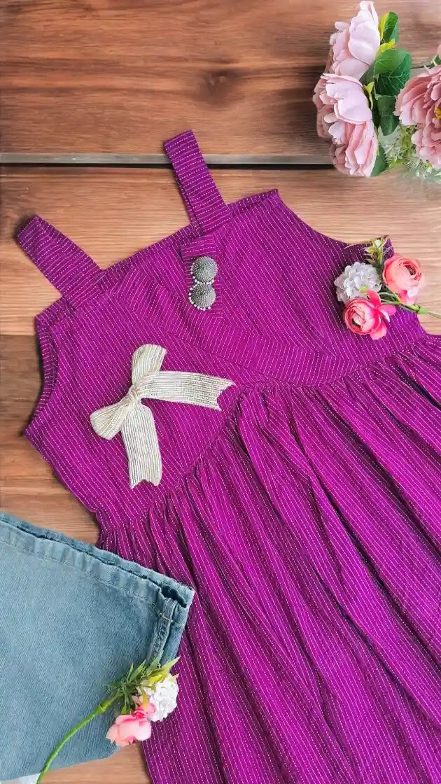 Cute Purple Jaipuri Peplum Top