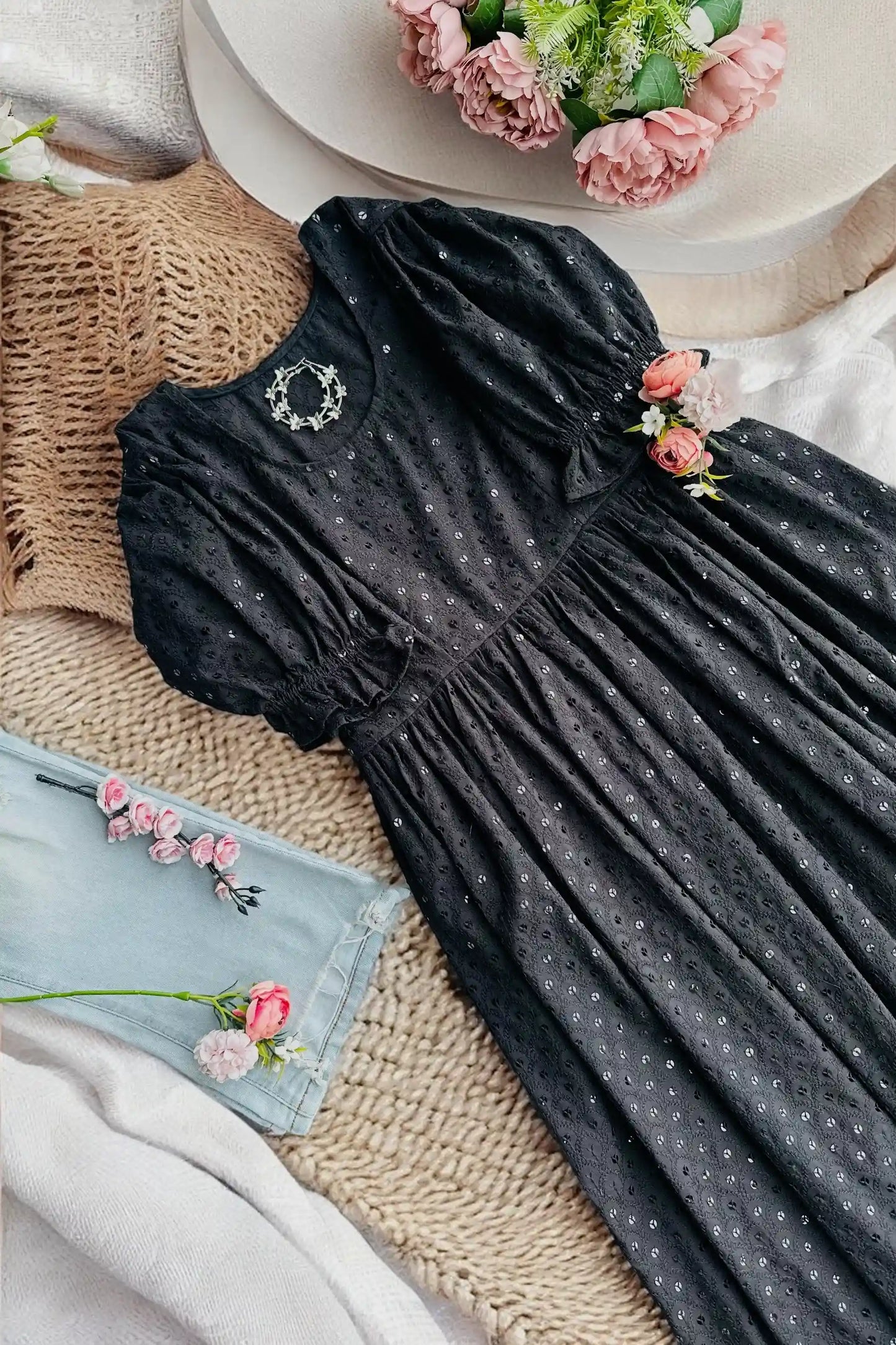 Dusky Black Sequence Gulnaz Kurta