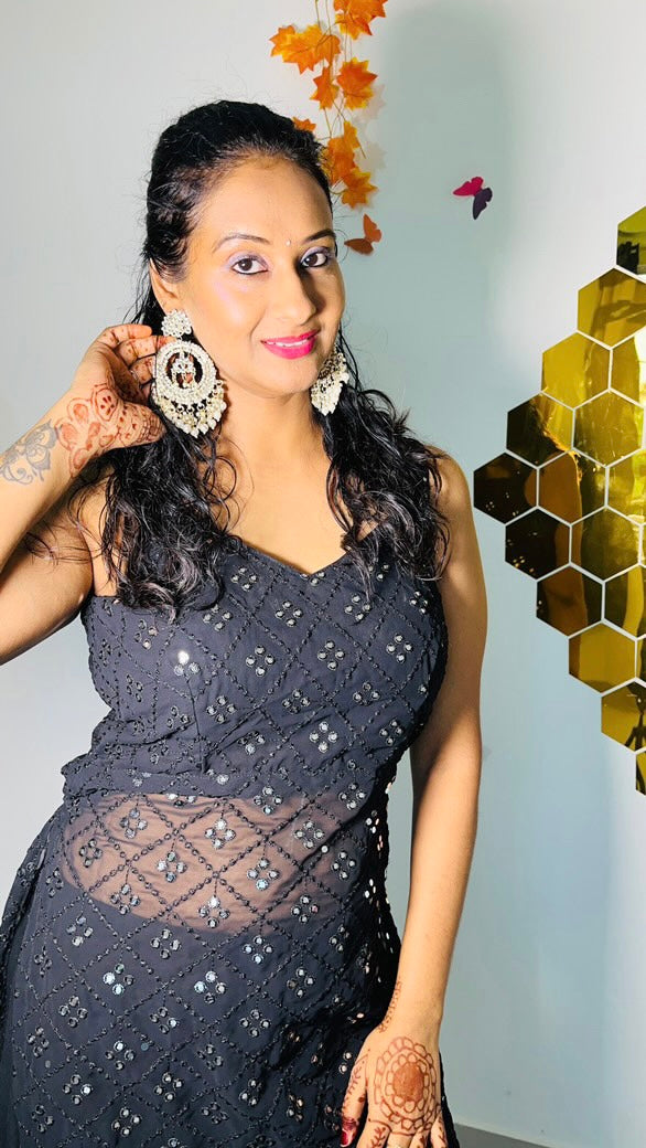 Urvashi’s Twilight Black Gulnaz Kurta