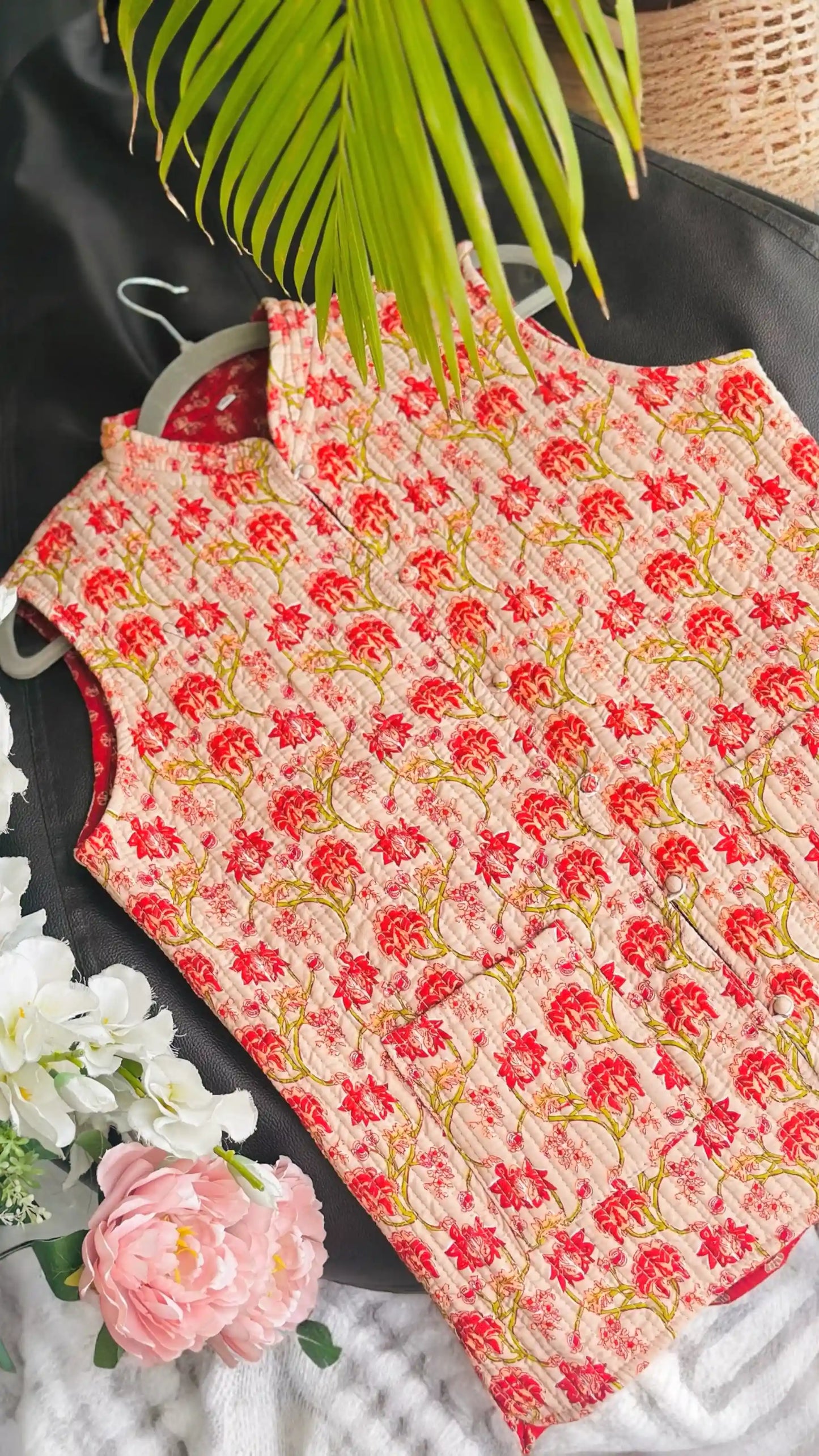 Reversible Cream Jaipuri Jacket