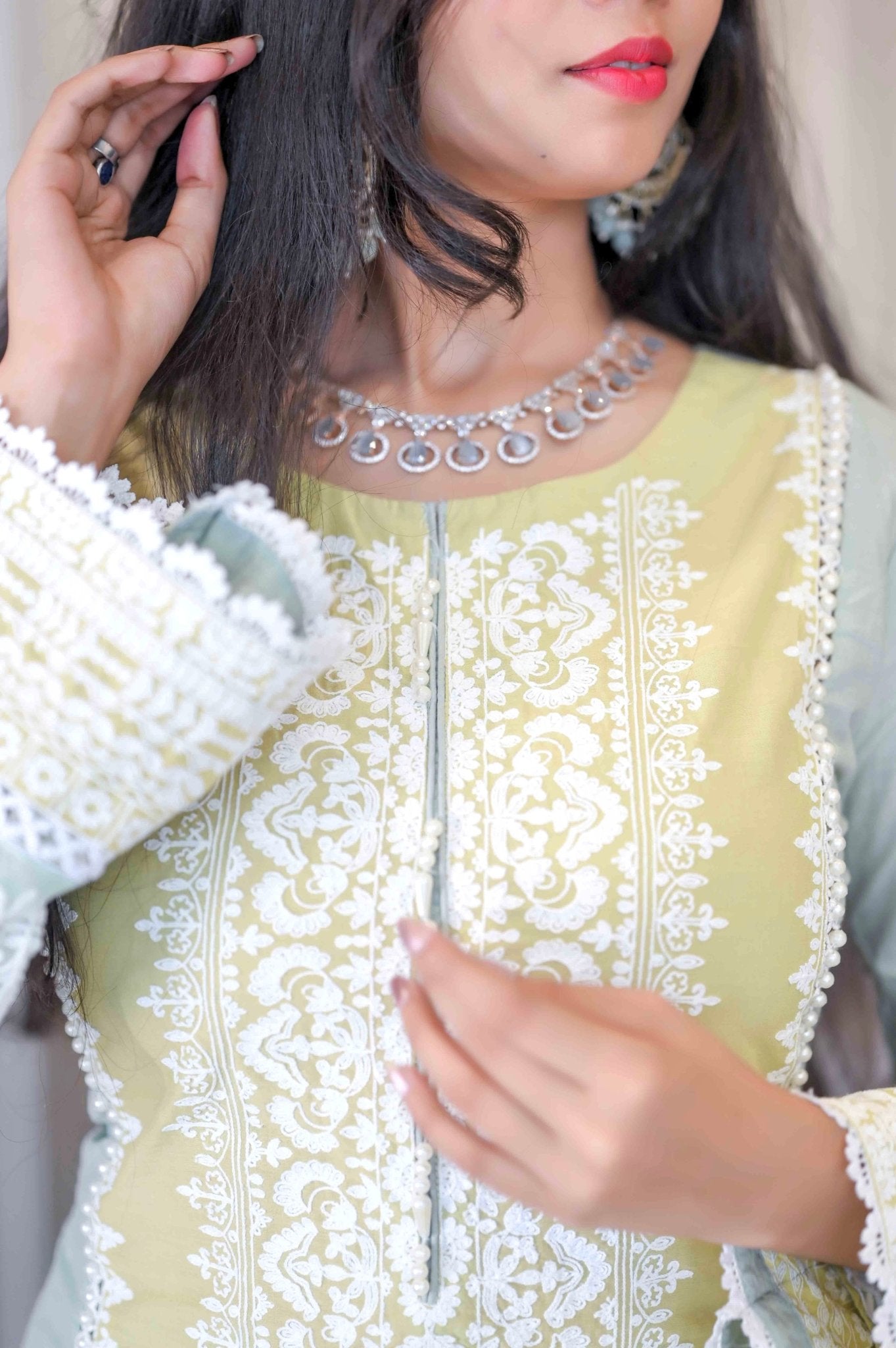 Gulzar Green Embroidered Meher Suit - Passion for Fashion by Shivani
