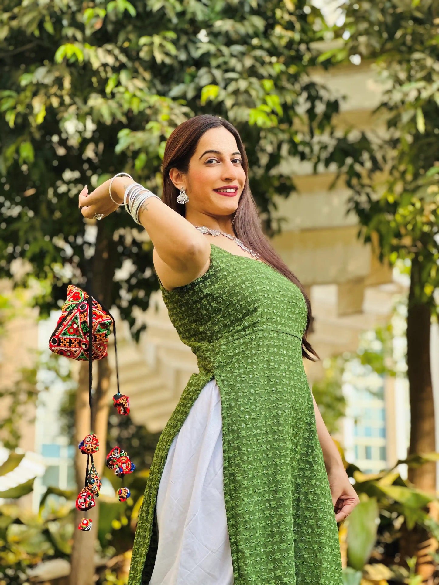 Lawn Green Gulnaz Embroidered Kurta