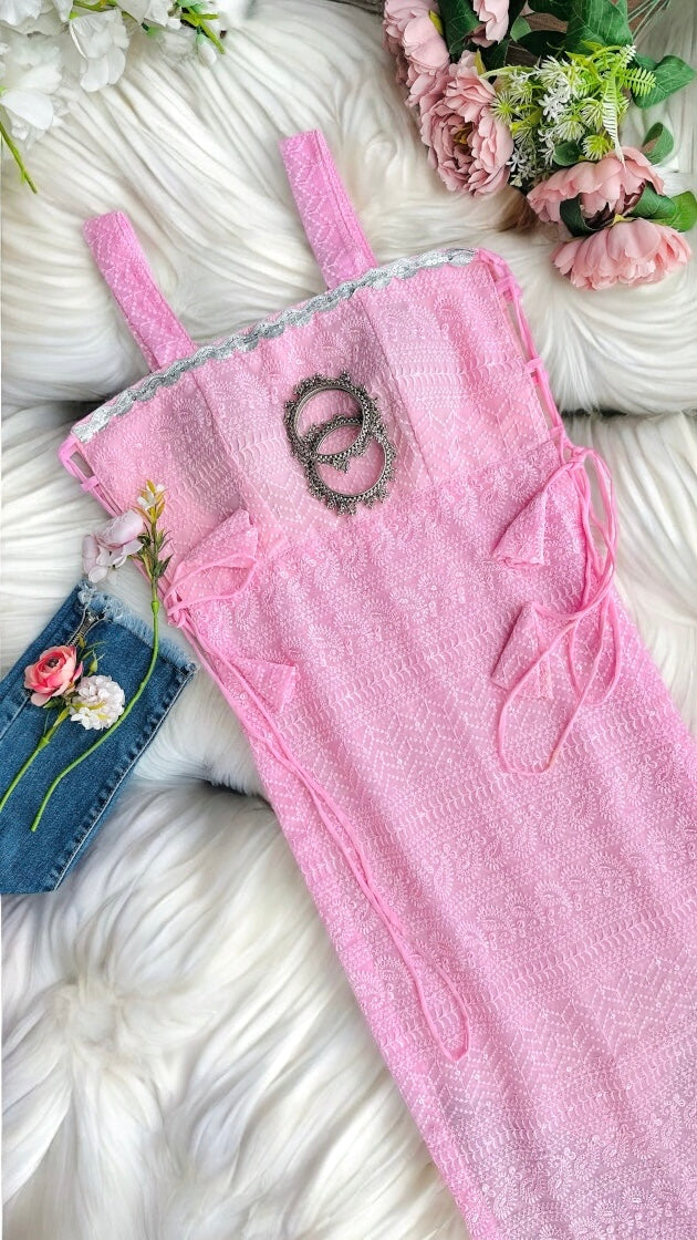 Dori Embroidered Pink Gulnaz Fit