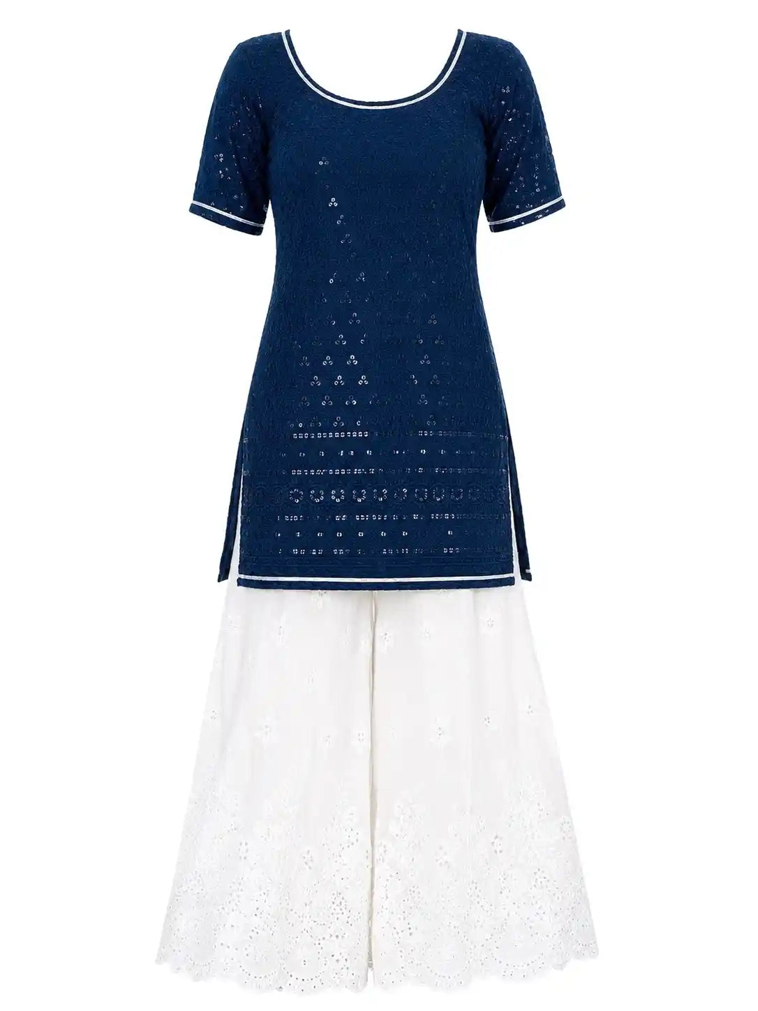 Azure Blue Sequence Gulnaz Kurta