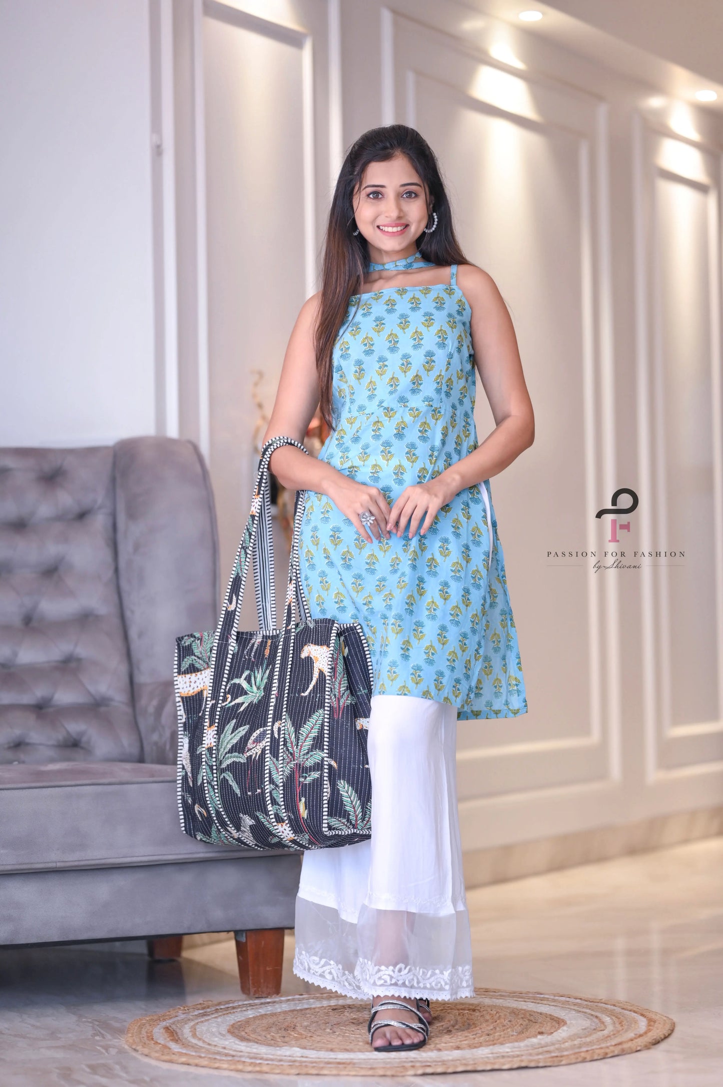 Blue Block Jaipuri Rangriti Budget Kurta